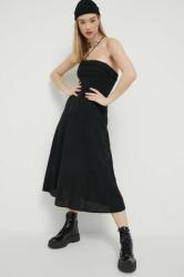 Abercrombie & Fitch rochie din in culoarea negru, midi, evazati PPYX-SUD2P4_99X
