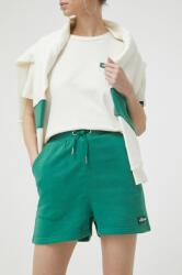 Ellesse pantaloni scurti femei, culoarea verde, cu imprimeu, high waist PPYX-SZD0RE_77X