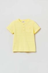 OVS tricou din bumbac pentru bebelusi culoarea galben, neted PPYX-TSB04P_11X