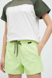 Wrangler pantaloni scurti ATG femei, culoarea verde, neted, high waist MPYX-SZD00D_71X