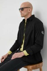Calvin Klein cămașă bărbați, culoarea negru, cu guler clasic, relaxed J30J323255 PPYX-KDM0H1_99X