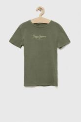 Pepe Jeans tricou de bumbac pentru copii culoarea verde, cu imprimeu PPYX-TSK02N_97X