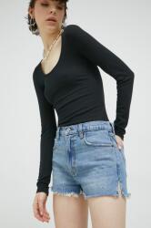 Abercrombie & Fitch pantaloni scurti jeans femei, neted, high waist PPYX-SZD043_55X