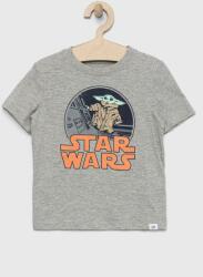 GAP tricou de bumbac pentru copii x Star Wars culoarea gri, cu imprimeu PPYX-TSB0E4_09X