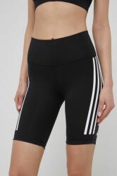 adidas Performance pantaloni scurți de antrenament Optime TrainIcons 3-Stripes femei, culoarea negru, cu imprimeu, high waist PPYY-SZD0CT_99X