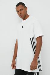 Adidas tricou din bumbac culoarea alb, cu imprimeu PPYX-TSM08G_00X