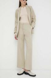 Lovechild pantaloni femei, culoarea bej, drept, high waist PPYX-SPD111_80X