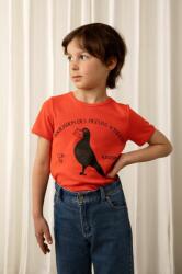 Mini Rodini tricou de bumbac pentru copii culoarea rosu, cu imprimeu PPYX-TSK02Y_33X