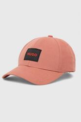 Hugo șapcă de baseball din bumbac culoarea roz, cu imprimeu PPYX-CAM09E_30X