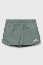 Adidas pantaloni scurti de baie copii YB BOS culoarea verde, neted PPYX-SZB017_77X