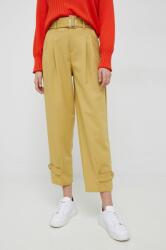 United Colors of Benetton pantaloni femei, culoarea bej, drept, high waist PPYX-SPD0JS_12X