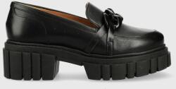 Charles Footwear mocasini de piele Saline femei, culoarea negru, cu platforma, Saline. Loafer MPYX-OBD00D_99X