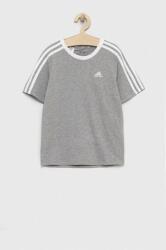 Adidas tricou de bumbac pentru copii G 3S BF culoarea gri PPYX-TSG01A_09X