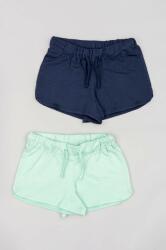 Zippy pantaloni scurți din bumbac pentru copii 2-pack culoarea verde, neted, talie reglabila PPYX-SZG094_70X