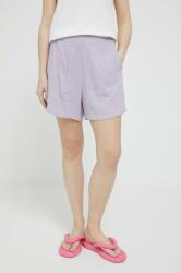 Roxy pantaloni scurti din bumbac culoarea roz, neted, medium waist PPYX-SZD0BB_04X