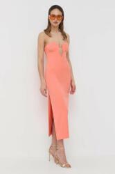 Bardot rochie culoarea portocaliu, midi, drept PPYX-SUD1L4_24X