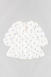 Zippy rochie din bumbac pentru copii culoarea alb, mini, evazati PPYX-SUG0F5_00X