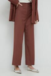 Bardot pantaloni femei, culoarea maro, lat, high waist PPYX-SPD04S_88X