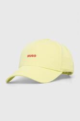 Hugo șapcă de baseball din bumbac culoarea galben, cu imprimeu PPYX-CAD064_10X