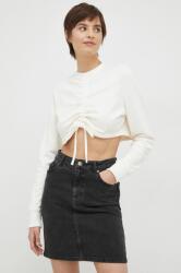 Calvin Klein bluza femei, culoarea alb, neted PPYX-BUD058_01X