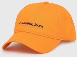 Calvin Klein Jeans șapcă de baseball din bumbac culoarea portocaliu, cu imprimeu PPYX-CAM04S_23X