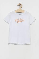 Pepe Jeans tricou de bumbac pentru copii culoarea alb, cu imprimeu PPYX-TSK02O_00X