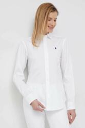 Ralph Lauren cămașă din bumbac femei, culoarea alb, cu guler clasic, regular 211891376 PPYX-KDD03Z_00X