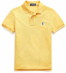 Ralph Lauren tricouri polo din bumbac pentru copii culoarea galben, neted PPYX-POB02B_11X