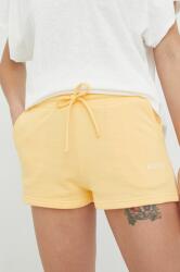 Roxy pantaloni scurti femei, culoarea galben, neted, medium waist PPYX-SZD0BE_11X
