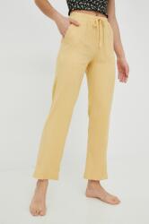 Billabong pantaloni femei, culoarea galben, drept, high waist PPYX-SPD0I0_10X