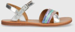 Pom D'api sandale din piele pentru copii culoarea argintiu PPYX-OBG19D_SLV