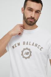 New Balance tricou barbati, culoarea alb, cu imprimeu PPYX-TSM1WO_00X