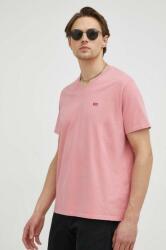 Levi's tricou din bumbac culoarea roz, neted PPYX-TSM15U_38X
