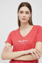 Pepe Jeans tricou din bumbac Wendy V Neck culoarea rosu PPYX-TSD0MT_33X