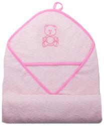Stella fürdőlepedő hímzett 110×110 - rózsaszín maci