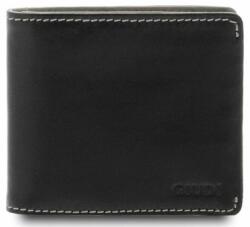 Giudi Halifax fekete-szürke bőr dollár pénztárca 10, 4 x 9 cm (G-7073-GD-COL-Nero-Grigio-chiaro)