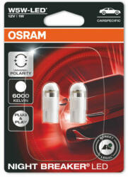 OSRAM Night Breaker T10 W5W 6000K LED készlet 2825DWNBC