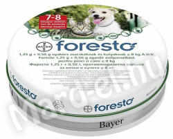 Bayer Foresto Nyakörv macskáknak és kistestű kutyáknak