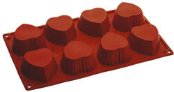 Pavoni Forma Silicon Inima Muffins, 6.8 x 6.8 x H 3.1 cm, 8 cavitati (FR082)