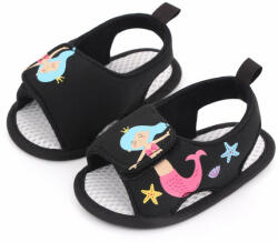Superbebeshoes Sandalute negre pentru fetite - Sirena