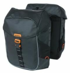 Basil dupla táska Miles Tarpaulin Double Bag, Universal Bridge System, fekete narancs