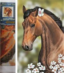NORIMPEX - Puzzle Pictură cu diamant Kôň s kvetinami 30x40cm - 1 - 39 piese