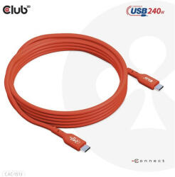 Club 3D USB2 Type-C Bi-Directional USB-IF Certified Cable Data 480Mb, PD 240W(48V/5A) EPR M/M 3m / 9.84 ft