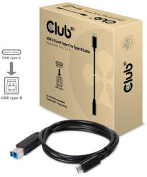 Club 3D USB TYPE C GEN 2 MALE (10Gbps) to TYPE B MALE kábel 1Méter / 3.28 Feet