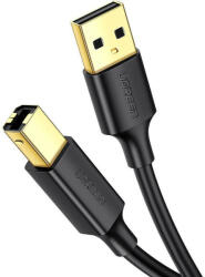 UGREEN US135 USB 2.0 AB nyomtatókábel, aranyozott, 2 m (fekete) - pixelrodeo