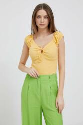 Pepe Jeans t-shirt Octa női, spanyol nyakkivágású, narancssárga - sárga L
