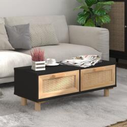 vidaXL Măsuță de cafea negru 80x40x30cm lemn prelucrat&lemn masiv pin (345622) Masa de cafea