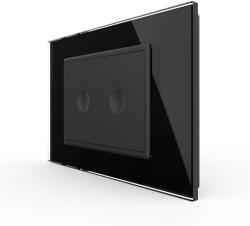 LIVOLO Intrerupator dublu cu touch integrat 3M, standard italian cu rama sticla (VL-FC2-P9E-3BP)