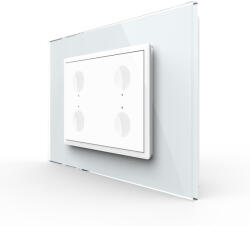 LIVOLO Intrerupator cap scara cruce cvadruplu cu touch integrat 3M, standard italian cu rama sticla (VL-FC4S-P9E-3WP)