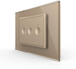 LIVOLO Intrerupator triplu cu touch integrat 3M, standard italian cu rama sticla (VL-FC3-P9E-3AP)